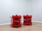 Modular Italian Red Lacquered Wood Bookshelf, 1960s 3