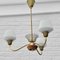 Mid-Century Modern Pendant Lamp in Brass with Oak and Glass, Sweden, 1950s 1