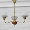 Mid-Century Modern Pendant Lamp in Brass with Oak and Glass, Sweden, 1950s 6