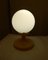 Large Vintage Table Lamp with Yellow Lacquered Metal Base and White Opaline Globe, 1960s 4
