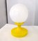 Large Vintage Table Lamp with Yellow Lacquered Metal Base and White Opaline Globe, 1960s 3