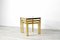 Mid-Century Modern Brass Nesting Tables with Glass Tops, 1970s, Set of 3 2