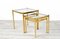 Mid-Century Modern Brass Nesting Tables with Glass Tops, 1970s, Set of 3 3