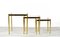 Mid-Century Modern Brass Nesting Tables with Glass Tops, 1970s, Set of 3 4