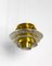 Golden Pendant Lamp Barcelona attributed to Bent Karlby for Lyfa, Denmark, 1980s 4