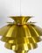 Golden Pendant Lamp Barcelona attributed to Bent Karlby for Lyfa, Denmark, 1980s 6