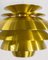 Golden Pendant Lamp Barcelona attributed to Bent Karlby for Lyfa, Denmark, 1980s 5