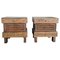 Art Deco Bedside Tables in Stained Curly Birch, Finland, 1930s, Set of 2 1