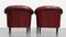 Red Mottled Cowhide Chesterfield Club Chairs and Side Table with a Glass Top, Set of 3 4