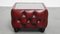 Red Mottled Cowhide Chesterfield Club Chairs and Side Table with a Glass Top, Set of 3 20