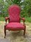Antique Voltaire Armchair in Walnut and Velvet Fabric, 1890s, Image 2