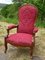 Antique Voltaire Armchair in Walnut and Velvet Fabric, 1890s, Image 1