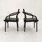 Black Leather Mandarin Chair by Ettore Sottsass for Knoll, 1980s 3