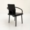 Black Leather Mandarin Chair by Ettore Sottsass for Knoll, 1980s 1
