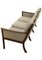 Mid-Century Modernes Drei-Sitzer Sofa mit Gestell aus Mahagoni von Poul Jeppesens, 1950er 10
