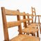 Elm and Straw Chairs in the style of Perriand, 1950s, Set of 6 5