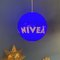 Lámpara de techo vintage redonda en azul de Nivea, años 70, Imagen 4