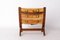 Silla plegable danesa Mid-Century de teca y cuero de Børge Mogensen, años 50, Imagen 4