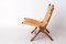 Silla plegable danesa Mid-Century de teca y cuero de Børge Mogensen, años 50, Imagen 6