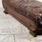 Large Antique French Tufted Brown Leather Chaise Longue, 19th Century, Image 5