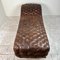 Large Antique French Tufted Brown Leather Chaise Longue, 19th Century 7