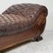 Large Antique French Tufted Brown Leather Chaise Longue, 19th Century 8