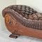 Large Antique French Tufted Brown Leather Chaise Longue, 19th Century, Image 6