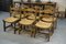 Stühle aus Eiche mit Sitz aus Stroh von Guillerme et Chambron für Votre Maison, 1950er, 6er Set 1