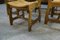 Stühle aus Eiche mit Sitz aus Stroh von Guillerme et Chambron für Votre Maison, 1950er, 6er Set 6