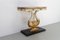Swedish Gustavian Giltwood Console Table with Lyre and Marble Top, 1800s, Image 5