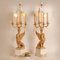 Egyptian Revival Empire Style Bouilotte Lamps with Sphinxes in Gilt Wood and Marble, 1980s, Set of 2 3