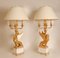 Egyptian Revival Empire Style Bouilotte Lamps with Sphinxes in Gilt Wood and Marble, 1980s, Set of 2 12
