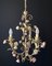 Iron Chandelier with Ceramic Roses, 1950s 3