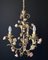 Iron Chandelier with Ceramic Roses, 1950s 1