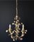 Iron Chandelier with Ceramic Roses, 1950s 7