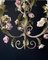 Iron Chandelier with Ceramic Roses, 1950s 9