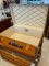 Vintage Moynat Truhe aus orangefarbenem Canvas, 1920er 4