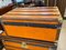 Vintage Moynat Truhe aus orangefarbenem Canvas, 1920er 8