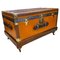 Vintage Moynat Truhe aus orangefarbenem Canvas, 1920er 1