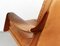 Sillón giratorio de teca y cuero de Berg, años 70, Imagen 8