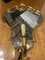 Italian Carved Wood Wall Lamp with Mercury Mirror and Gold Gilding, 1960s, Image 1