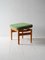 Vintage Scandinavian Adjustable Ottoman with Green Cushion, 1950s 3