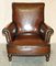 Art Deco Brown Leather Club Armchair, 1920s 2
