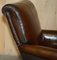 Art Deco Brown Leather Club Armchair, 1920s 12