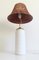 Mid-Century Marbella Style White Ceramic, Brass and Wicker Table Lamp from Carstens Tönnieshof, 1960s 10
