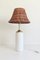 Mid-Century Marbella Style White Ceramic, Brass and Wicker Table Lamp from Carstens Tönnieshof, 1960s 7