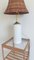 Mid-Century Marbella Style White Ceramic, Brass and Wicker Table Lamp from Carstens Tönnieshof, 1960s 5