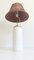 Lampada da tavolo Mid-Century in stile Marbella in ceramica bianca, ottone e vimini di Carstens Tönnieshof, anni '60, Immagine 8