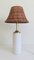 Mid-Century Marbella Style White Ceramic, Brass and Wicker Table Lamp from Carstens Tönnieshof, 1960s 2