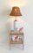 Mid-Century Marbella Style White Ceramic, Brass and Wicker Table Lamp from Carstens Tönnieshof, 1960s 1